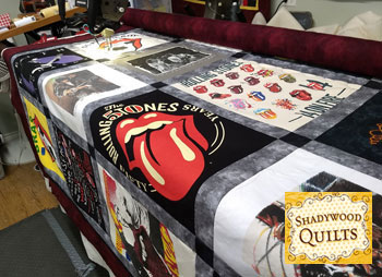 T-shirt quilt on machine
