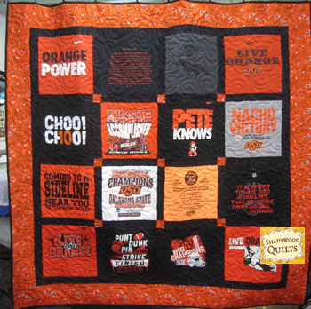 OSU Oklahoma State Univ. T-Shirt Quilt